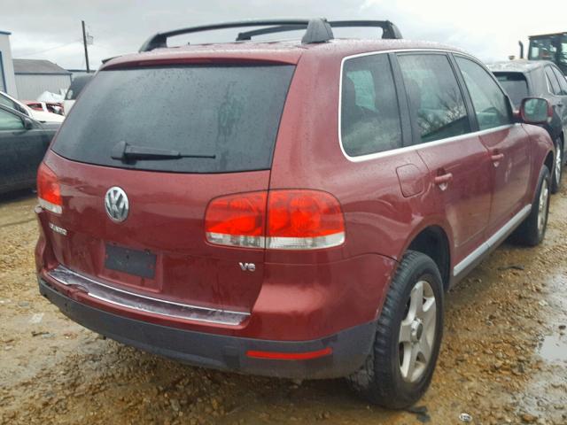 WVGZG77L95D074881 - 2005 VOLKSWAGEN TOUAREG 3. RED photo 4