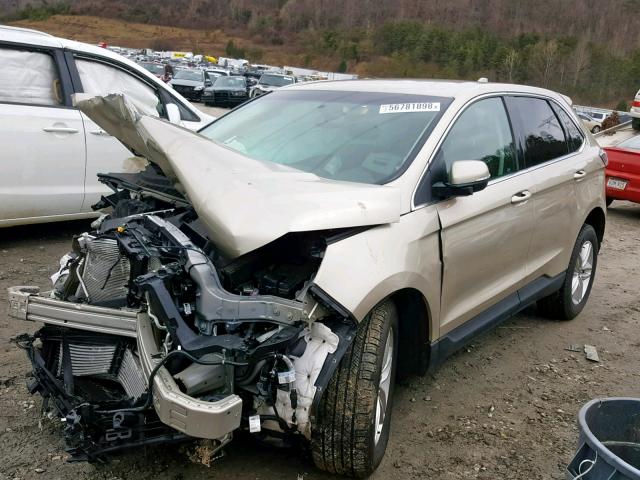 2FMPK4J97HBB87692 - 2017 FORD EDGE SEL GOLD photo 2