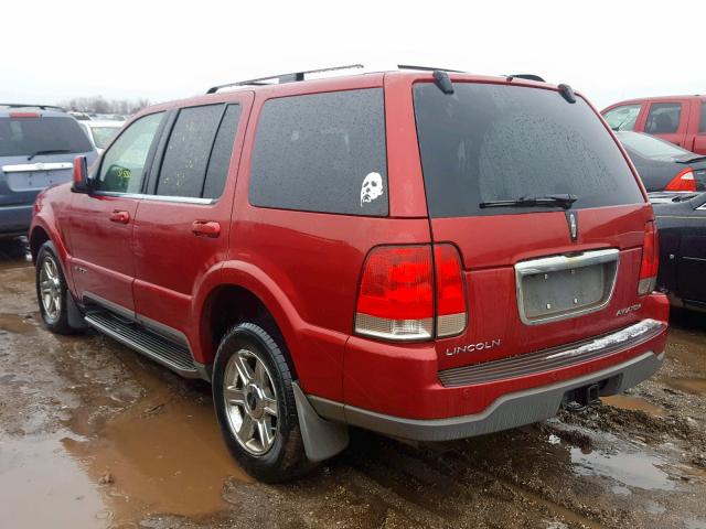 5LMEU88H75ZJ31327 - 2005 LINCOLN AVIATOR 红色 照片 3