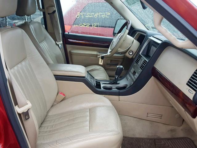 5LMEU88H75ZJ31327 - 2005 LINCOLN AVIATOR 红色 照片 5