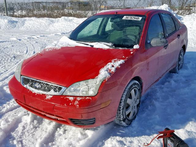 1FAFP34N37W354461 - 2007 FORD FOCUS ZX4 RED photo 2