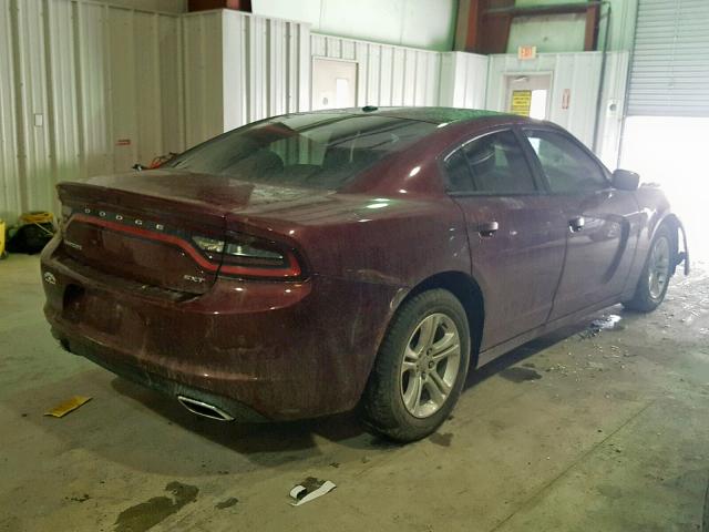 2C3CDXBG0JH114263 - 2018 DODGE CHARGER SX BURGUNDY photo 4