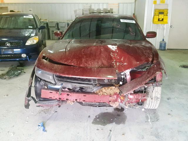 2C3CDXBG0JH114263 - 2018 DODGE CHARGER SX BURGUNDY photo 9