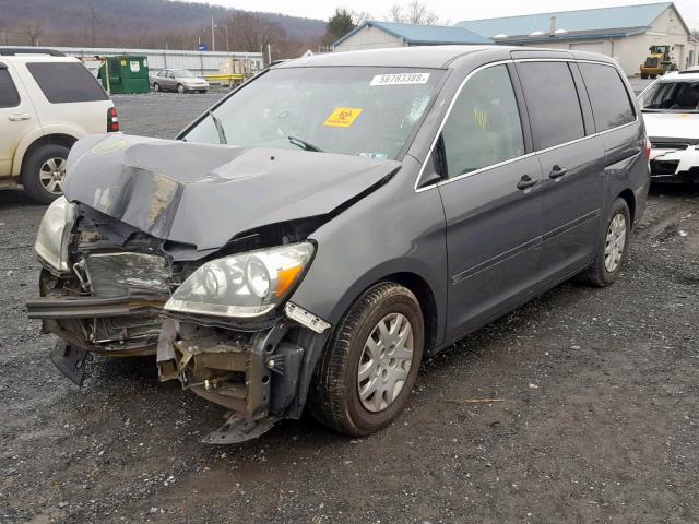 5FNRL382X7B001660 - 2007 HONDA ODYSSEY LX GRAY photo 2