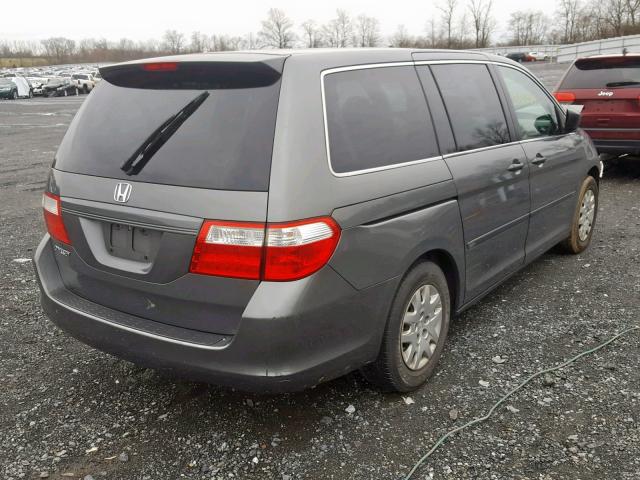 5FNRL382X7B001660 - 2007 HONDA ODYSSEY LX GRAY photo 4