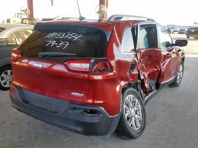 1C4PJLCB6GW135257 - 2016 JEEP CHEROKEE L RED photo 4