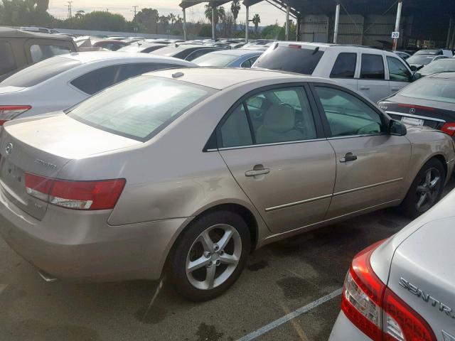 5NPEU46F67H252619 - 2007 HYUNDAI SONATA SE/ GOLD photo 4