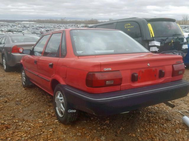 1Y1SK5461MZ077911 - 1991 GEO PRIZM BASE 红色 照片 3