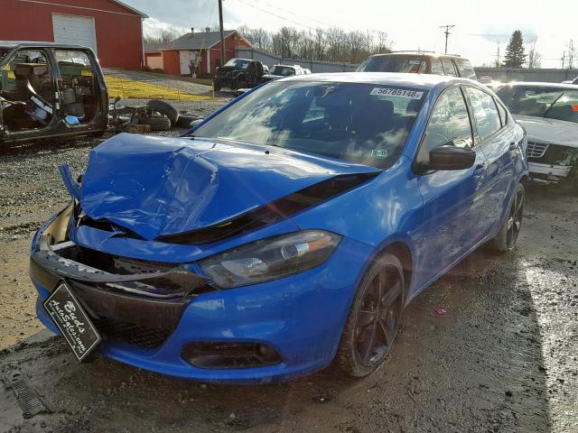 1C3CDFBB3FD434342 - 2015 DODGE DART SXT BLUE photo 2