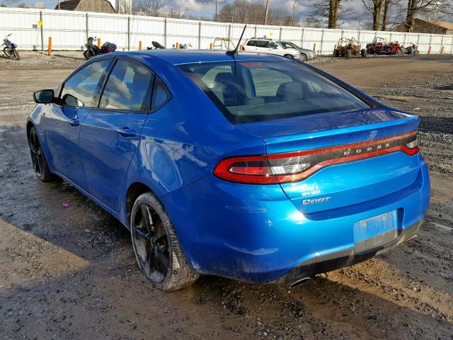 1C3CDFBB3FD434342 - 2015 DODGE DART SXT BLUE photo 3