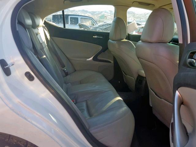 JTHBK262565022769 - 2006 LEXUS IS 250 WHITE photo 6