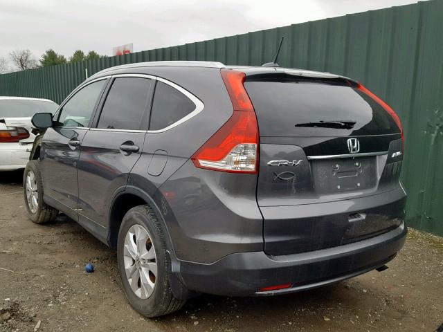 2HKRM4H77EH676119 - 2014 HONDA CR-V EXL GRAY photo 3