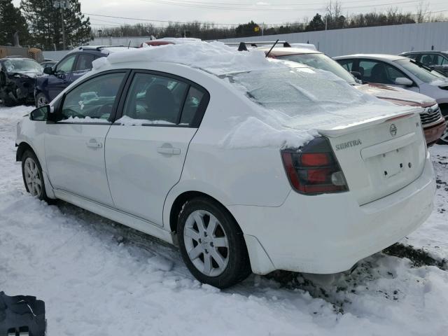 3N1AB6AP0CL611895 - 2012 NISSAN SENTRA 2.0 WHITE photo 3