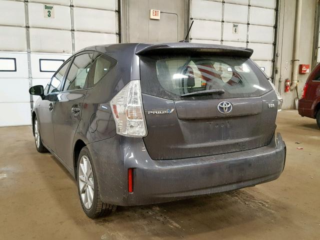 JTDZN3EU4C3056743 - 2012 TOYOTA PRIUS V GRAY photo 3