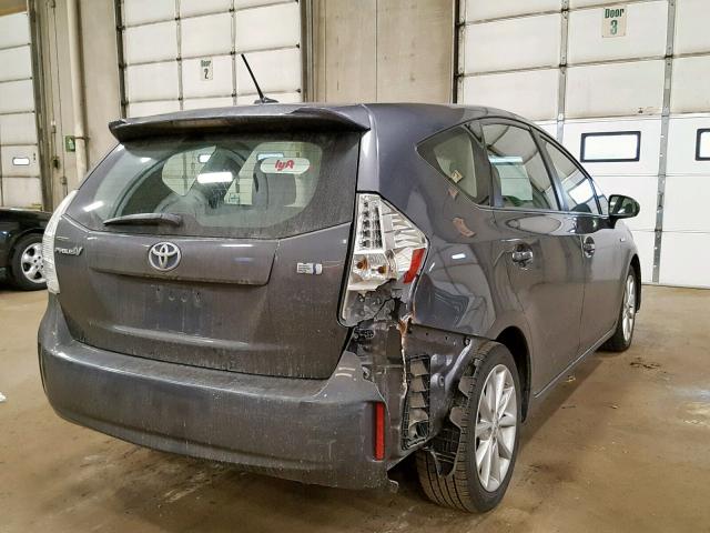 JTDZN3EU4C3056743 - 2012 TOYOTA PRIUS V GRAY photo 4