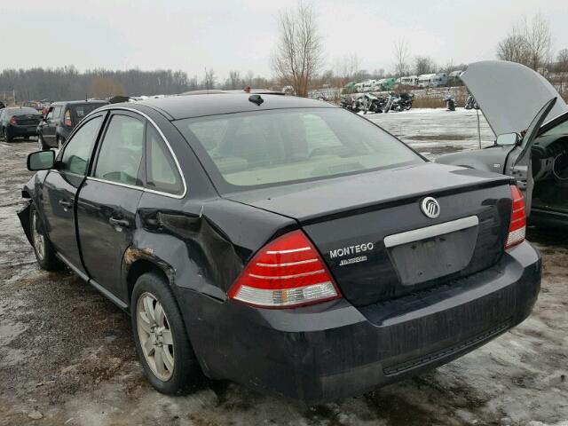 1MEFM40167G602609 - 2007 MERCURY MONTEGO LU BLACK photo 3