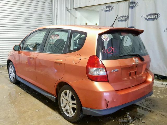 JHMGD37668S008181 - 2008 HONDA FIT SPORT ORANGE photo 3