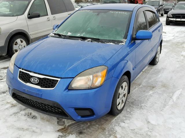 KNADH5B33A6605303 - 2010 KIA RIO LX BLUE photo 2