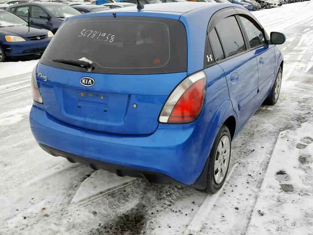 KNADH5B33A6605303 - 2010 KIA RIO LX BLUE photo 4