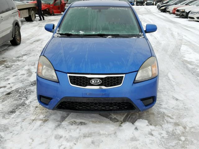 KNADH5B33A6605303 - 2010 KIA RIO LX BLUE photo 9