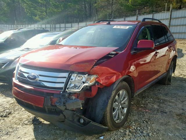 2FMDK48C48BA77199 - 2008 FORD EDGE SEL RED photo 2