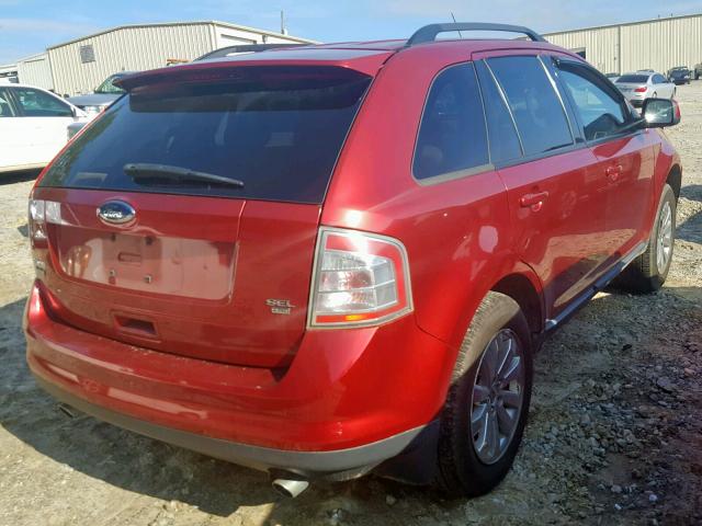 2FMDK48C48BA77199 - 2008 FORD EDGE SEL RED photo 4