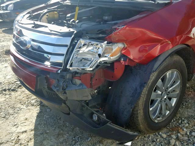 2FMDK48C48BA77199 - 2008 FORD EDGE SEL RED photo 9