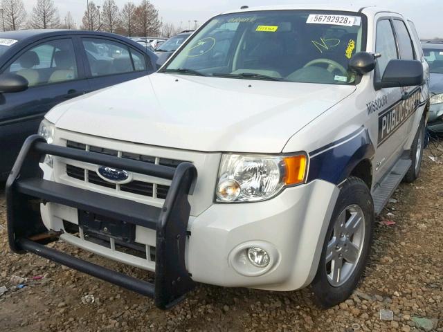 1FMCU49359KB25630 - 2009 FORD ESCAPE HYB WHITE photo 2