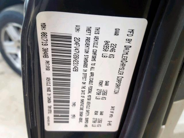 2D4FV47V26H231428 - 2006 DODGE MAGNUM SXT BLACK photo 10