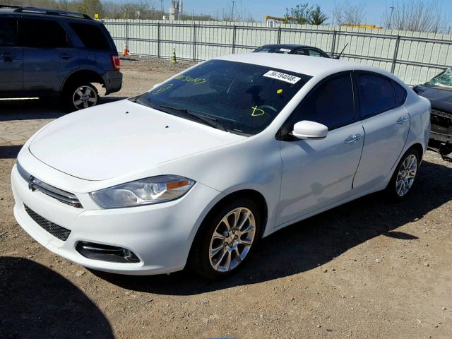 1C3CDFCH7DD316147 - 2013 DODGE DART LIMIT WHITE photo 2