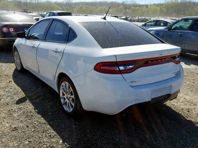 1C3CDFCH7DD316147 - 2013 DODGE DART LIMIT WHITE photo 3