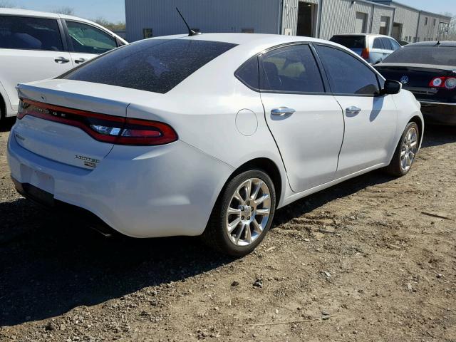 1C3CDFCH7DD316147 - 2013 DODGE DART LIMIT WHITE photo 4