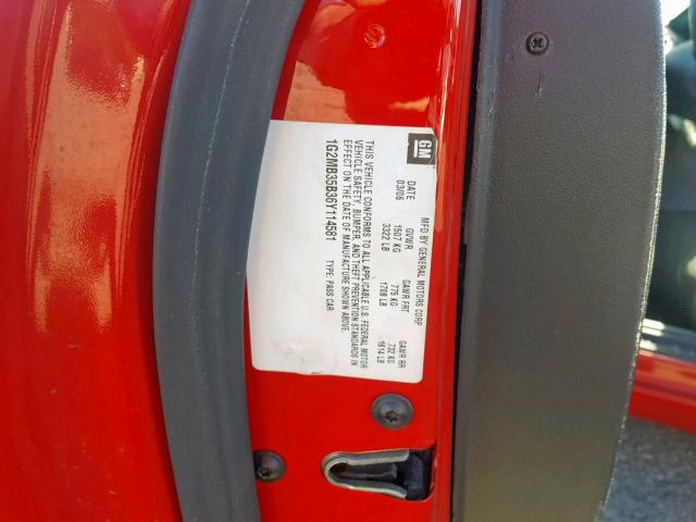 1G2MB35B36Y114581 - 2006 PONTIAC SOLSTICE RED photo 10