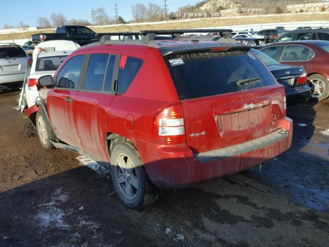 1J8FF47W87D122708 - 2007 JEEP COMPASS RED photo 3