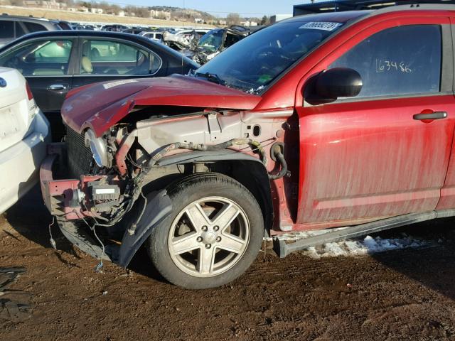 1J8FF47W87D122708 - 2007 JEEP COMPASS RED photo 9