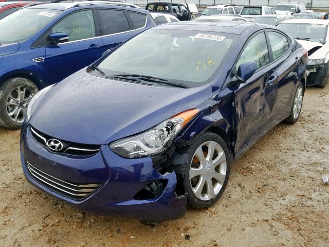 5NPDH4AEXDH155031 - 2013 HYUNDAI ELANTRA GL BLUE photo 2