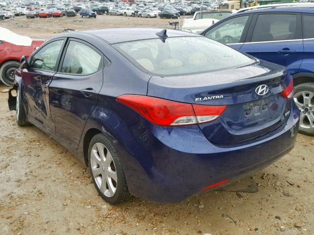 5NPDH4AEXDH155031 - 2013 HYUNDAI ELANTRA GL BLUE photo 3