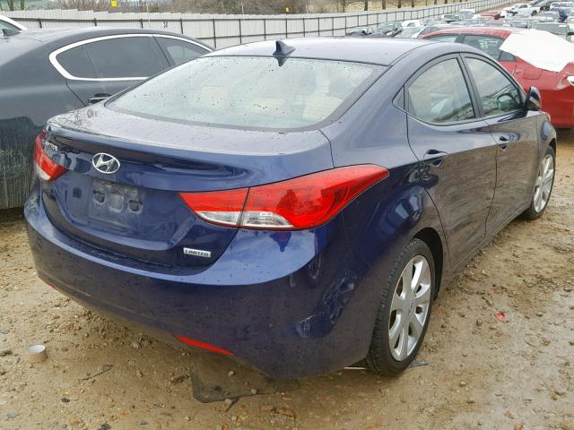 5NPDH4AEXDH155031 - 2013 HYUNDAI ELANTRA GL BLUE photo 4