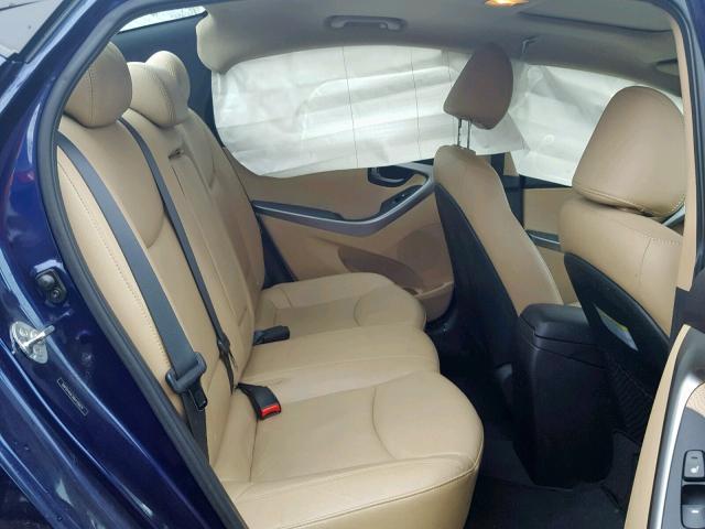 5NPDH4AEXDH155031 - 2013 HYUNDAI ELANTRA GL BLUE photo 6