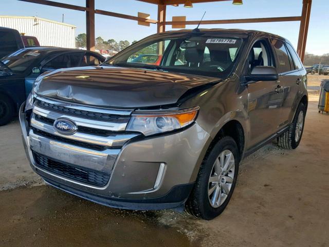 2FMDK3JC3DBE17456 - 2013 FORD EDGE SEL BROWN photo 2