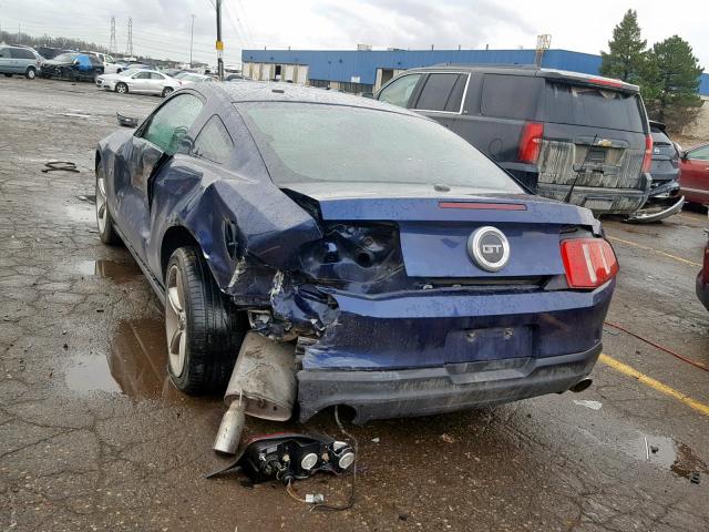 1ZVBP8CH1A5151757 - 2010 FORD MUSTANG GT BLUE photo 3