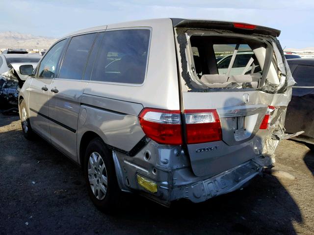 5FNRL38247B027171 - 2007 HONDA ODYSSEY LX SILVER photo 3