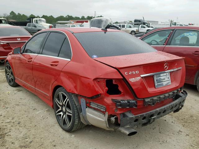 WDDGF4HB2EA953178 - 2014 MERCEDES-BENZ C 250 RED photo 3