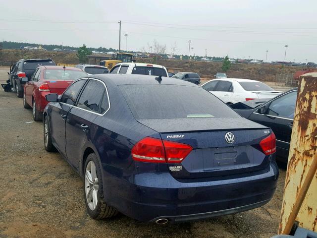 1VWBV7A37FC052936 - 2015 VOLKSWAGEN PASSAT SE BLUE photo 3