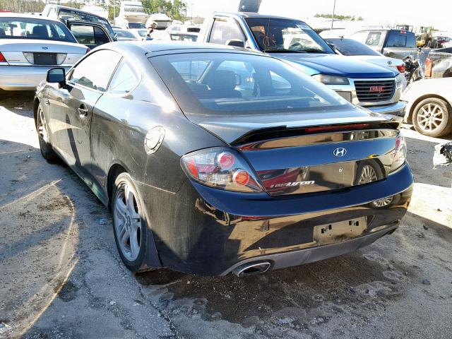 KMHHM66D58U265498 - 2008 HYUNDAI TIBURON GS BLACK photo 3