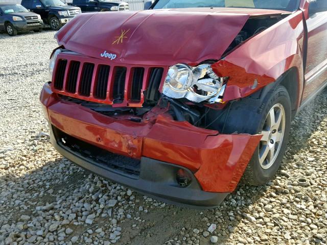 1J8GS48K19C552147 - 2009 JEEP GRAND CHER BURGUNDY photo 9