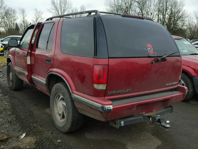 1GNDT13W0S2161493 - 1995 CHEVROLET BLAZER RED photo 3