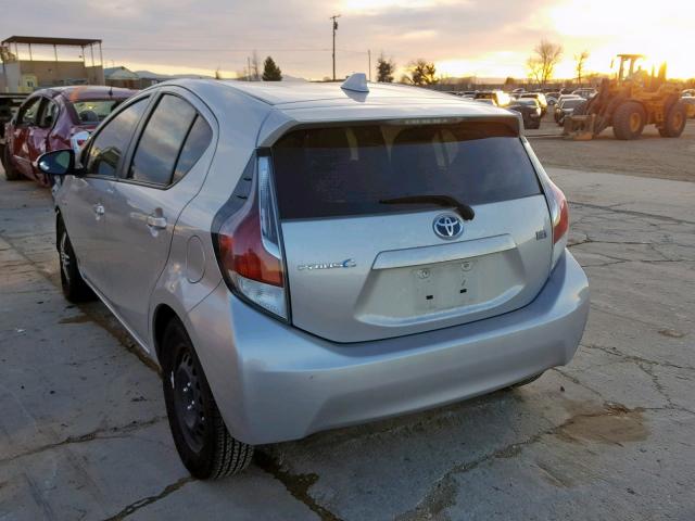 JTDKDTB36F1586549 - 2015 TOYOTA PRIUS C SILVER photo 3