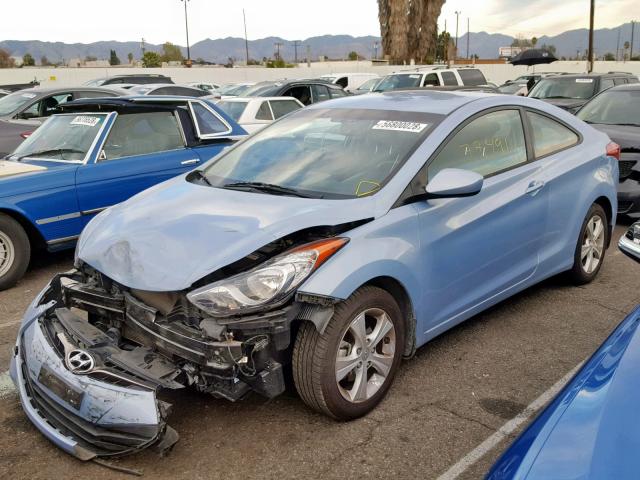 KMHDH6AEXDU019737 - 2013 HYUNDAI ELANTRA CO BLUE photo 2