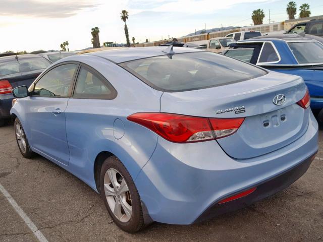 KMHDH6AEXDU019737 - 2013 HYUNDAI ELANTRA CO BLUE photo 3